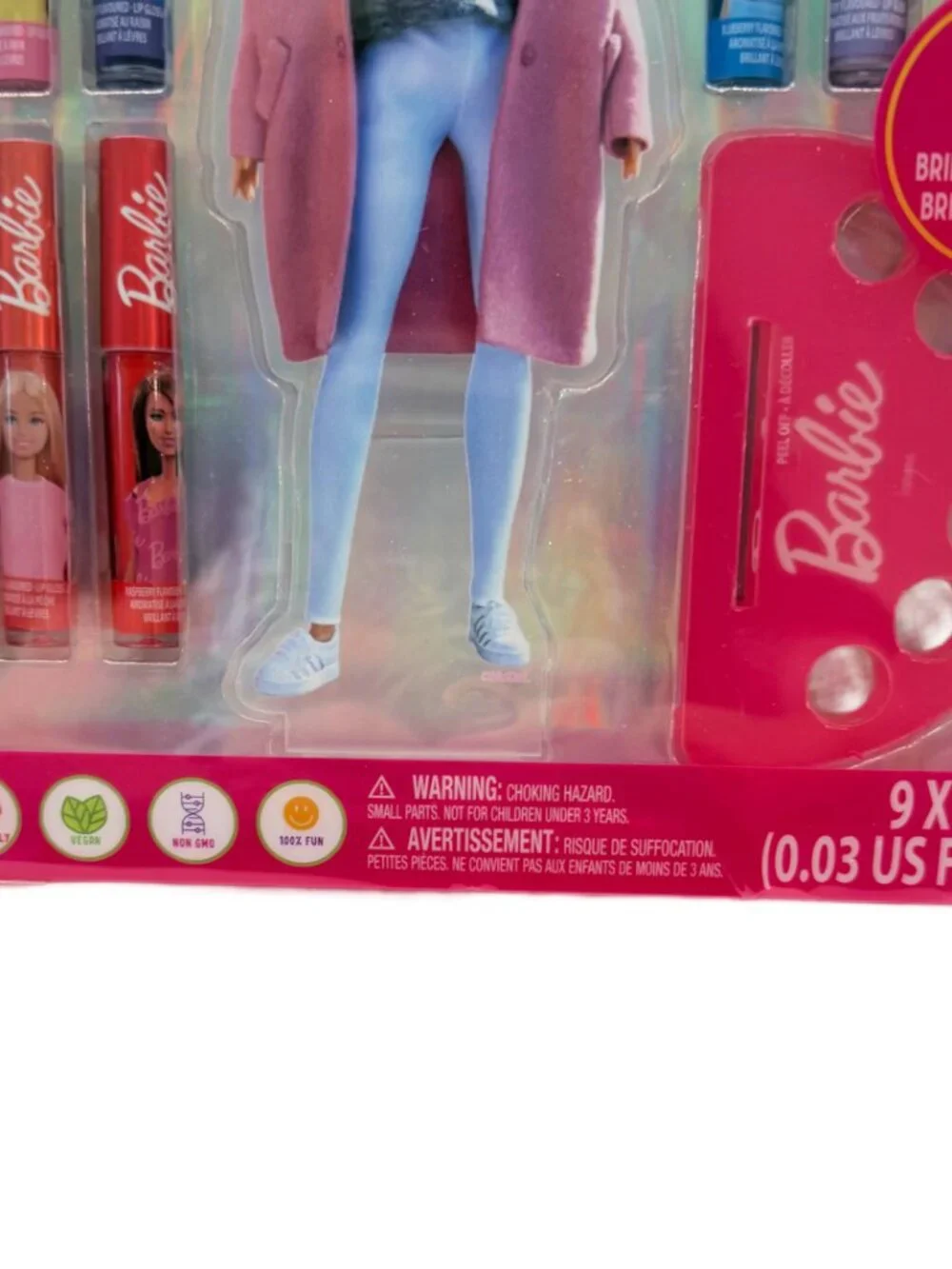 Barbie Plant Based Lip Gloss & Acrylic Storage, Display Stand NEW (No Doll)